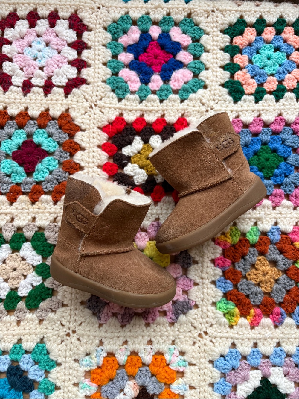 UGG Baby Brown Suede Shearling Boot